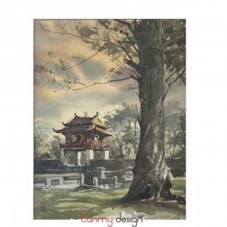 Tranh vẽ tay -  Chùa Một Cột